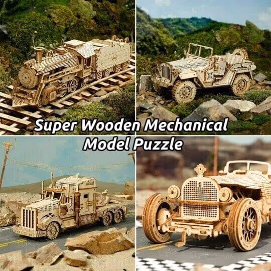 🔥Super Wooden Mechanical Model Puzzle Set